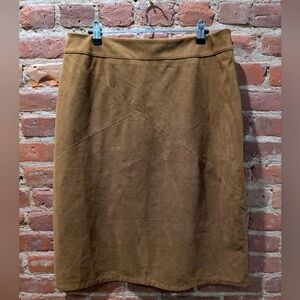 Chico's Caramel Faux-Suede Pencil Skirt - Size 10